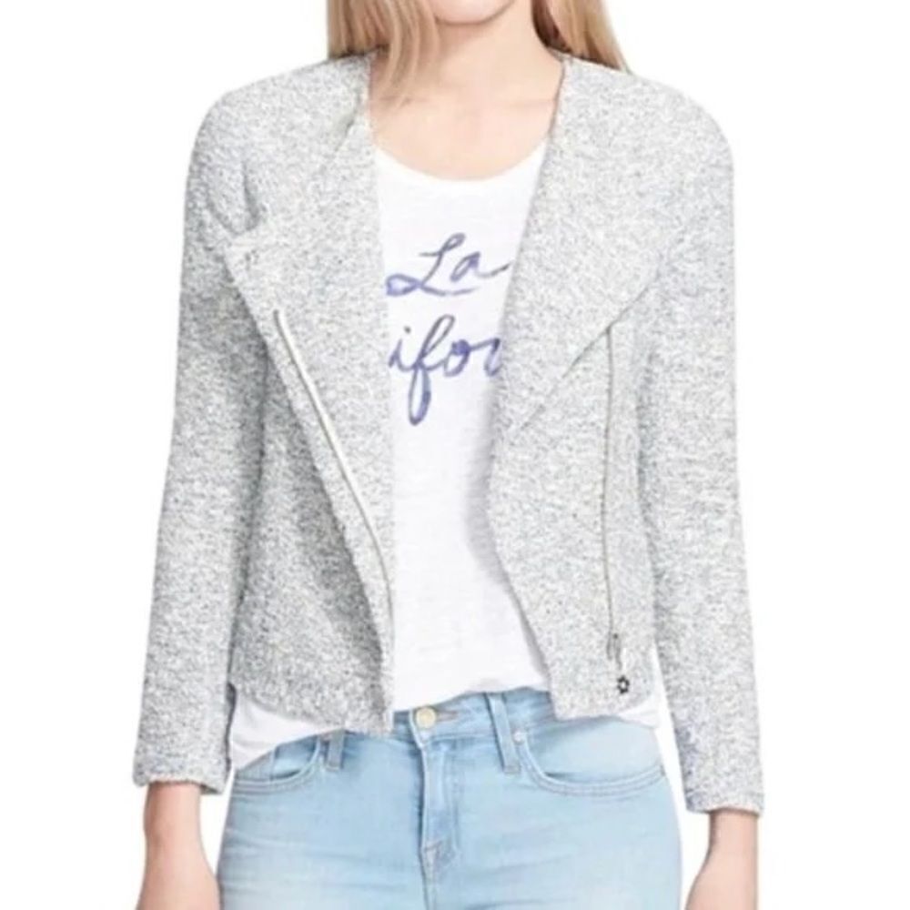 Joie Balina Tweed Porcelain Blue Blazer Size L